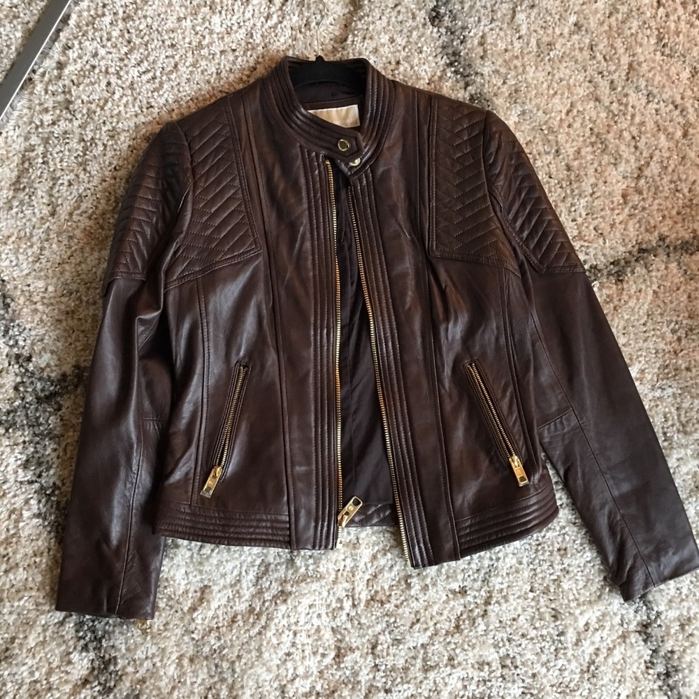 Michael Kors Quilted Leather Jacket - Picture 1 of 5